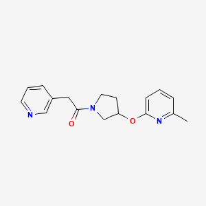 molecular formula C17H19N3O2 B2476334 1-(3-((6-Methylpyridin-2-yl)oxy)pyrrolidin-1-yl)-2-(pyridin-3-yl)ethanone CAS No. 1904229-99-7