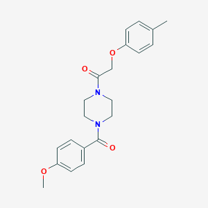 molecular formula C21H24N2O4 B247634 1-(4-Methoxybenzoyl)-4-[(4-methylphenoxy)acetyl]piperazine 