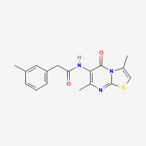 molecular formula C17H17N3O2S B2476342 N-(3,7-二甲基-5-氧代-5H-噻唑并[3,2-a]嘧啶-6-基)-2-(间甲苯基)乙酰胺 CAS No. 946358-27-6