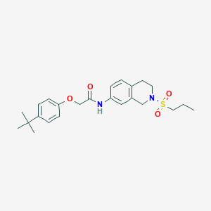 molecular formula C24H32N2O4S B2476343 2-(4-(tert-ブチル)フェノキシ)-N-(2-(プロピルスルホニル)-1,2,3,4-テトラヒドロイソキノリン-7-イル)アセトアミド CAS No. 954591-41-4