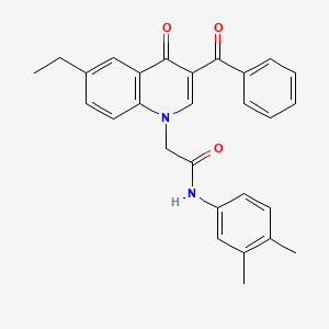 molecular formula C28H26N2O3 B2476346 2-(3-苯甲酰基-6-乙基-4-氧代喹啉-1(4H)-基)-N-(3,4-二甲苯基)乙酰胺 CAS No. 898360-13-9