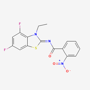 molecular formula C16H11F2N3O3S B2476347 N-(3-乙基-4,6-二氟-1,3-苯并噻唑-2-亚甲基)-2-硝基苯甲酰胺 CAS No. 868375-55-7