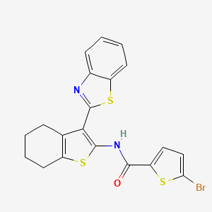 molecular formula C20H15BrN2OS3 B2476355 N-[3-(1,3-benzothiazol-2-yl)-4,5,6,7-tetrahydro-1-benzothiophen-2-yl]-5-bromothiophene-2-carboxamide CAS No. 325988-63-4