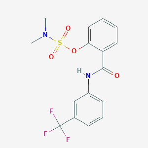 molecular formula C16H15F3N2O4S B2476358 N,N-dimethyl(2-{[3-(trifluoromethyl)anilino]carbonyl}phenyl)sulfamate CAS No. 338396-40-0