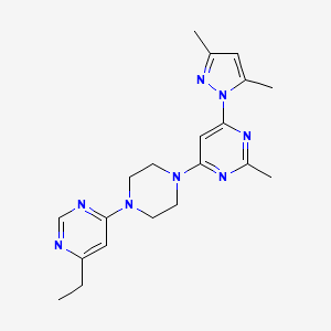 molecular formula C20H26N8 B2476364 4-(3,5-Dimethylpyrazol-1-yl)-6-[4-(6-ethylpyrimidin-4-yl)piperazin-1-yl]-2-methylpyrimidine CAS No. 2415454-47-4