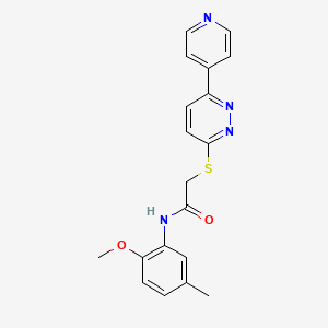 N-(2-methoxy-5-methylphenyl)-2-(6-pyridin-4-ylpyridazin-3-yl)sulfanylacetamide