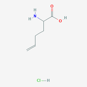 molecular formula C6H12ClNO2 B2476374 2-Aminohex-5-enoic acid hydrochloride CAS No. 1237001-51-2