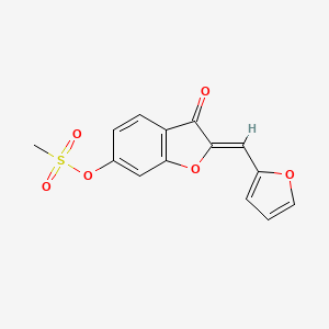 (Z)-2-(furan-2-ylmethylene)-3-oxo-2,3-dihydrobenzofuran-6-yl methanesulfonate