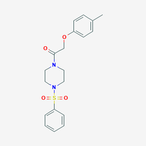 molecular formula C19H22N2O4S B247638 1-[(4-Methylphenoxy)acetyl]-4-(phenylsulfonyl)piperazine 