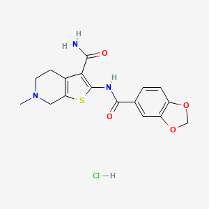 2-(Benzo[d][1,3]dioxole-5-carboxamido)-6-methyl-4,5,6,7-tetrahydrothieno[2,3-c]pyridine-3-carboxamide hydrochloride