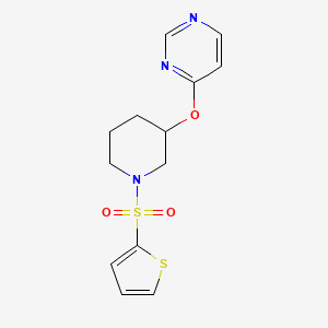 4-((1-(Thiophen-2-ylsulfonyl)piperidin-3-yl)oxy)pyrimidine