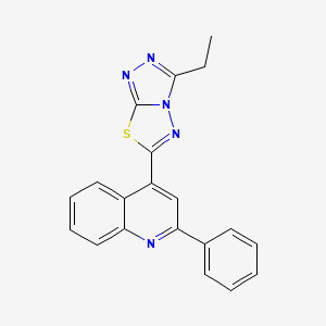 molecular formula C20H15N5S B2476388 4-(3-エチル[1,2,4]トリアゾロ[3,4-b][1,3,4]チアジアゾール-6-イル)-2-フェニルキノリン CAS No. 708999-83-1