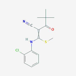 2-[(2-Chloroanilino)-methylsulfanylmethylidene]-4,4-dimethyl-3-oxopentanenitrile