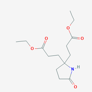molecular formula C14H23NO5 B2476397 Diethyl 3,3'-(5-oxopyrrolidine-2,2-diyl)dipropanoate CAS No. 92358-16-2