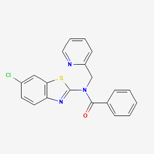 molecular formula C20H14ClN3OS B2476399 N-(6-氯苯并[d]噻唑-2-基)-N-(吡啶-2-基甲基)苯甲酰胺 CAS No. 899964-68-2