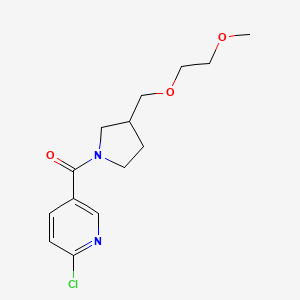 molecular formula C14H19ClN2O3 B2476402 (6-氯吡啶-3-基)-[3-(2-甲氧基乙氧基甲基)吡咯烷-1-基]甲苯酮 CAS No. 1385424-87-2