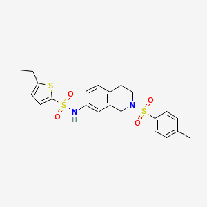 molecular formula C22H24N2O4S3 B2476416 5-etil-N-(2-tosil-1,2,3,4-tetrahidroisoquinolin-7-il)tiofeno-2-sulfonamida CAS No. 954722-66-8