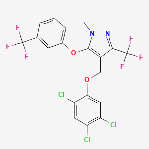 molecular formula C19H11Cl3F6N2O2 B2476419 1-甲基-4-[(2,4,5-三氯苯氧基)甲基]-3-(三氟甲基)-5-[3-(三氟甲基)苯氧基]-1H-吡唑 CAS No. 318959-18-1