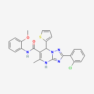 molecular formula C24H20ClN5O2S B2476420 2-(2-chlorophenyl)-N-(2-methoxyphenyl)-5-methyl-7-(thiophen-2-yl)-4,7-dihydro-[1,2,4]triazolo[1,5-a]pyrimidine-6-carboxamide CAS No. 540505-31-5