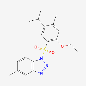 molecular formula C19H23N3O3S B2476421 1-(2-Ethoxy-4-methyl-5-propan-2-ylphenyl)sulfonyl-5-methylbenzotriazole CAS No. 2361746-21-4