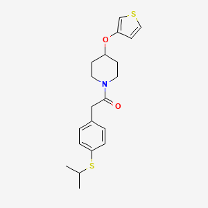 2-(4-(Isopropylthio)phenyl)-1-(4-(thiophen-3-yloxy)piperidin-1-yl)ethanone