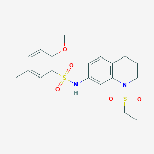 molecular formula C19H24N2O5S2 B2476430 N-(1-(乙基磺酰基)-1,2,3,4-四氢喹啉-7-基)-2-甲氧基-5-甲基苯磺酰胺 CAS No. 946227-46-9