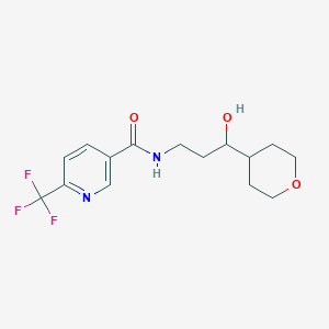 N-(3-hydroxy-3-(tetrahydro-2H-pyran-4-yl)propyl)-6-(trifluoromethyl)nicotinamide