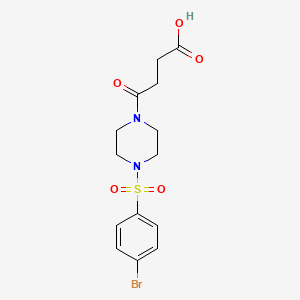 molecular formula C14H17BrN2O5S B2476438 4-[4-(4-Bromobenzenesulfonyl)piperazin-1-yl]-4-oxobutanoic acid CAS No. 893725-68-3