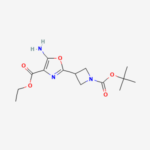 Ethyl 5-amino-2-[1-[(2-methylpropan-2-yl)oxycarbonyl]azetidin-3-yl]-1,3-oxazole-4-carboxylate