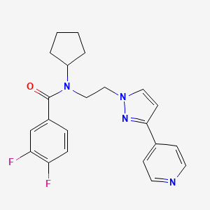 N-cyclopentyl-3,4-difluoro-N-(2-(3-(pyridin-4-yl)-1H-pyrazol-1-yl)ethyl)benzamide