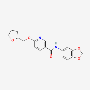N-(benzo[d][1,3]dioxol-5-yl)-6-((tetrahydrofuran-2-yl)methoxy)nicotinamide