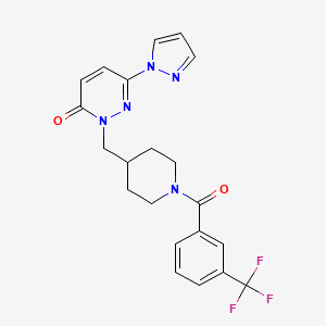 6-Pyrazol-1-yl-2-[[1-[3-(trifluoromethyl)benzoyl]piperidin-4-yl]methyl]pyridazin-3-one