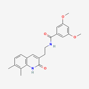 N-[2-(7,8-dimethyl-2-oxo-1H-quinolin-3-yl)ethyl]-3,5-dimethoxybenzamide