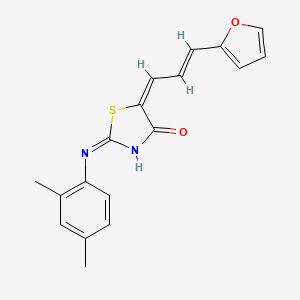 (2Z,5E)-2-((2,4-dimethylphenyl)imino)-5-((E)-3-(furan-2-yl)allylidene)thiazolidin-4-one