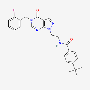 4-(tert-butyl)-N-(2-(5-(2-fluorobenzyl)-4-oxo-4,5-dihydro-1H-pyrazolo[3,4-d]pyrimidin-1-yl)ethyl)benzamide