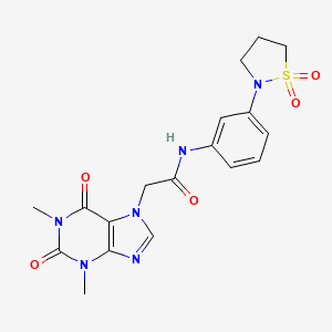 2-(1,3-dimethyl-2,6-dioxo-2,3-dihydro-1H-purin-7(6H)-yl)-N-(3-(1,1-dioxidoisothiazolidin-2-yl)phenyl)acetamide
