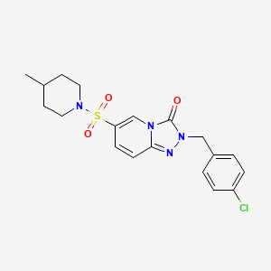 molecular formula C19H21ClN4O3S B2476499 2-(4-chlorobenzyl)-6-[(4-methylpiperidin-1-yl)sulfonyl][1,2,4]triazolo[4,3-a]pyridin-3(2H)-one CAS No. 1251620-08-2