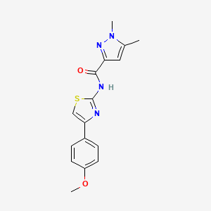 molecular formula C16H16N4O2S B2476504 N-(4-(4-methoxyphenyl)thiazol-2-yl)-1,5-dimethyl-1H-pyrazole-3-carboxamide CAS No. 1013769-35-1