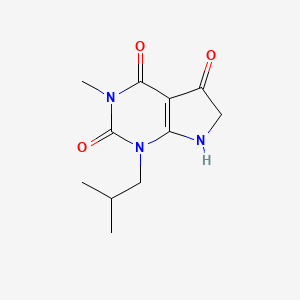 molecular formula C11H15N3O3 B2476508 3-methyl-1-(2-methylpropyl)-1H,2H,3H,4H,5H,6H,7H-pyrrolo[2,3-d]pyrimidine-2,4,5-trione CAS No. 730957-19-4