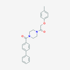 molecular formula C26H26N2O3 B247651 1-[4-(Biphenyl-4-ylcarbonyl)piperazin-1-yl]-2-(4-methylphenoxy)ethanone 