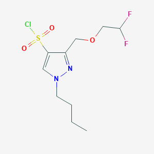 molecular formula C10H15ClF2N2O3S B2476517 1-butyl-3-[(2,2-difluoroethoxy)methyl]-1H-pyrazole-4-sulfonyl chloride CAS No. 1856027-75-2