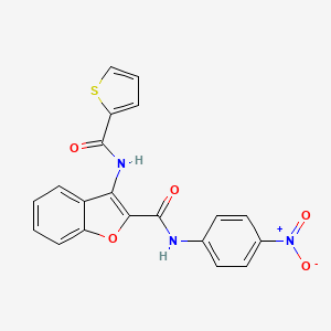 N-(4-nitrophenyl)-3-(thiophene-2-carboxamido)benzofuran-2-carboxamide