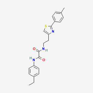 molecular formula C22H23N3O2S B2476530 N1-(4-ethylphenyl)-N2-(2-(2-(p-tolyl)thiazol-4-yl)ethyl)oxalamide CAS No. 896378-18-0