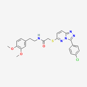 molecular formula C23H22ClN5O3S B2476531 2-((3-(4-chlorophenyl)-[1,2,4]triazolo[4,3-b]pyridazin-6-yl)thio)-N-(3,4-dimethoxyphenethyl)acetamide CAS No. 852373-46-7