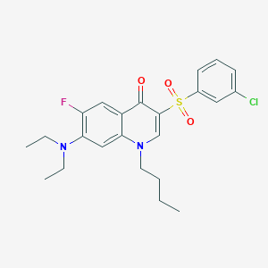 1-butyl-3-((3-chlorophenyl)sulfonyl)-7-(diethylamino)-6-fluoroquinolin-4(1H)-one