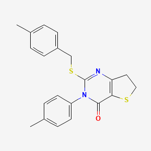 3-(4-Methylphenyl)-2-[(4-methylphenyl)methylsulfanyl]-6,7-dihydrothieno[3,2-d]pyrimidin-4-one