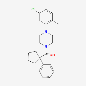 molecular formula C23H27ClN2O B2476542 4-(5-Chloro-2-methylphenyl)piperazinyl phenylcyclopentyl ketone CAS No. 1024164-19-9