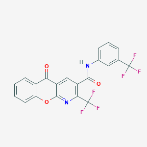 molecular formula C21H10F6N2O3 B2476543 5-氧代-2-(三氟甲基)-N-[3-(三氟甲基)苯基]-5H-苯并[2,3-b]吡啶-3-甲酰胺 CAS No. 241127-08-2