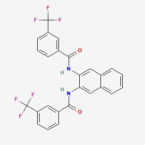 molecular formula C26H16F6N2O2 B2476546 3-(trifluoromethyl)-N-[3-[[3-(trifluoromethyl)benzoyl]amino]naphthalen-2-yl]benzamide CAS No. 305331-37-7