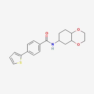 molecular formula C19H21NO3S B2476550 N-(八氢苯并[b][1,4]二氧杂环-6-基)-4-(噻吩-2-基)苯甲酰胺 CAS No. 1902956-41-5